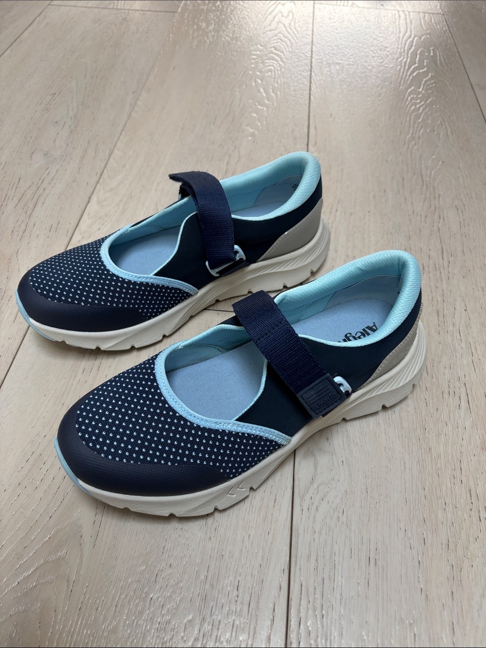 Alegria Navy and Light Blue Mary Jane Sneakers